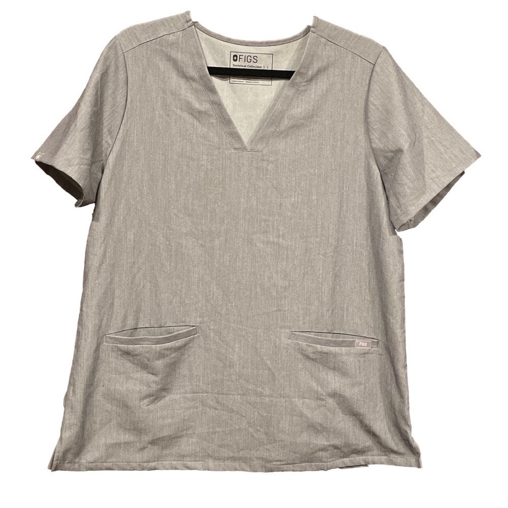 FIGS Technical Casma Three Pocket Scrub Top FW1100 Gray Womens Size Large L G6